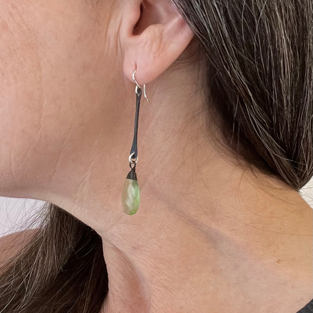 Green Amethyst Earrings