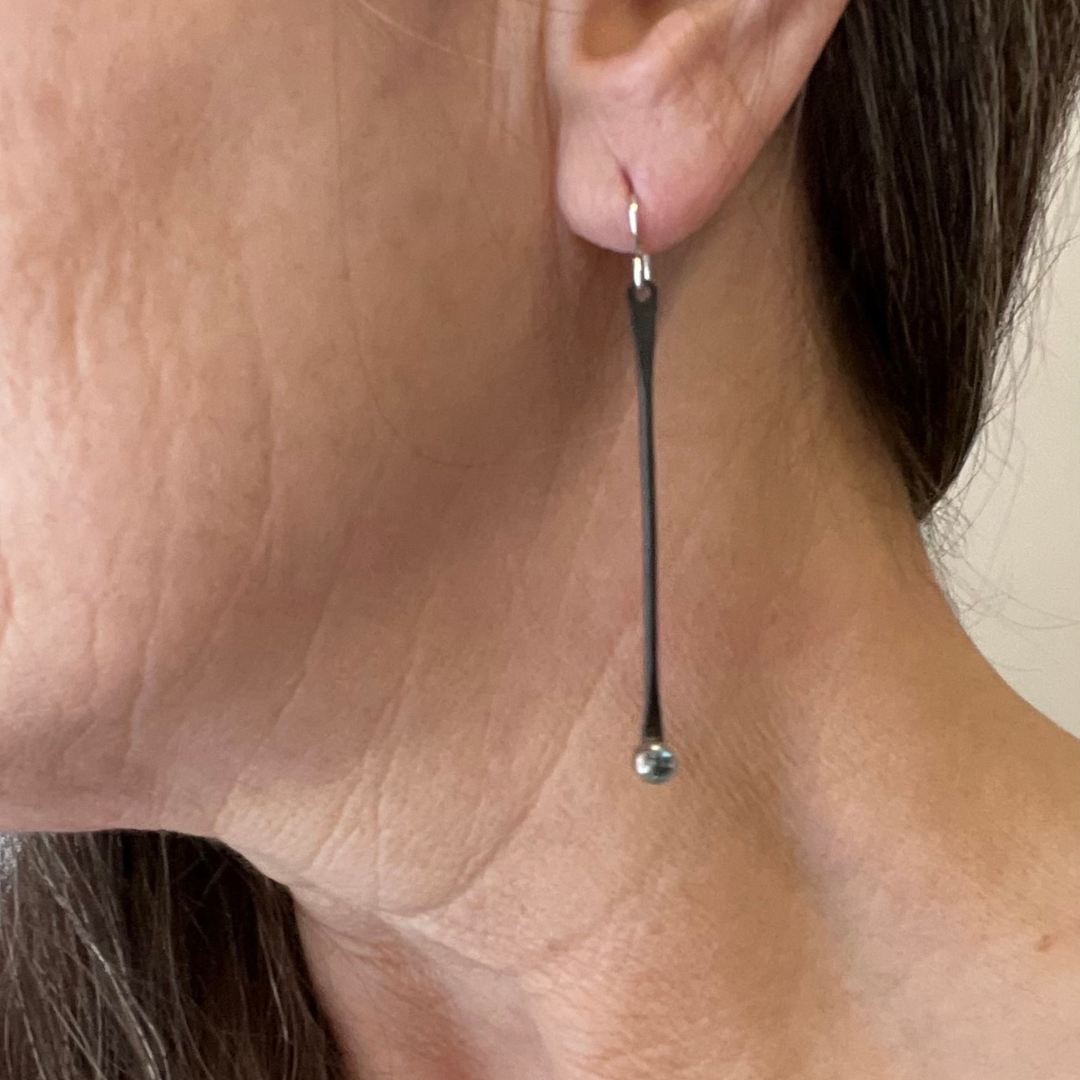 Increment Earrings with Blue Topaz