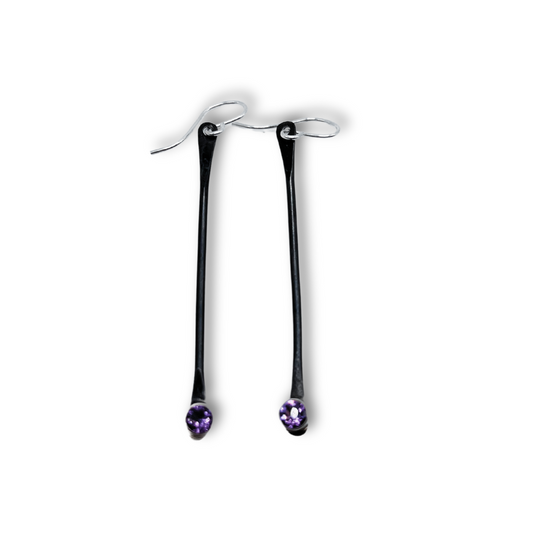 Increment Earrings with Purple Amethyst