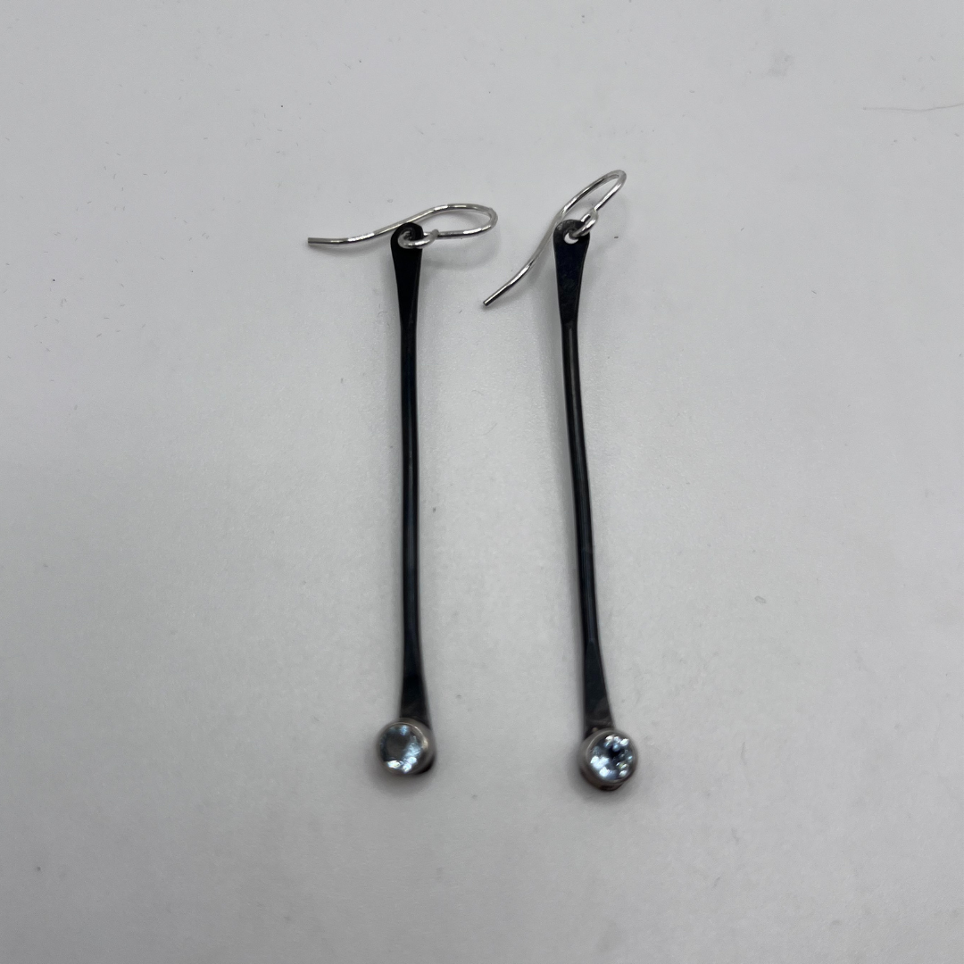 Increment Earrings with Blue Topaz