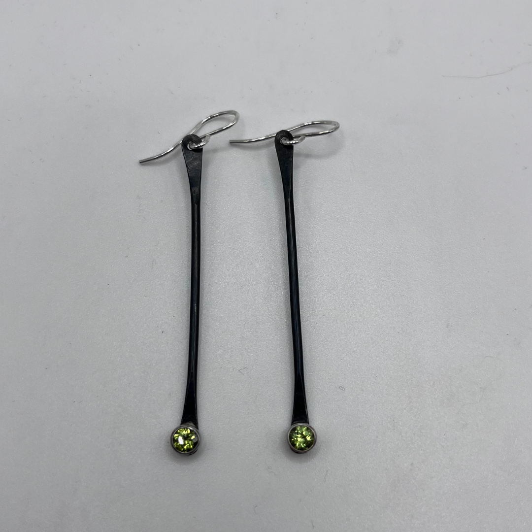 Increment Earrings with Peridot