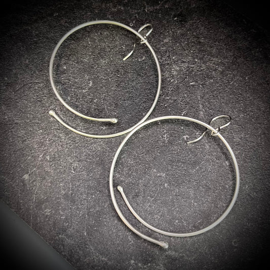 Silver Almost Hoop Earrings
