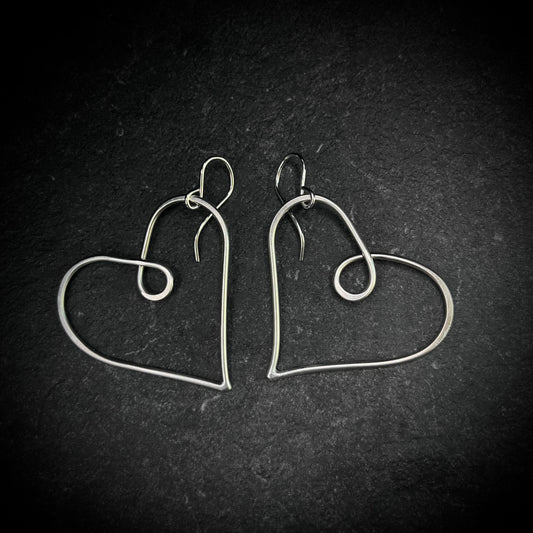 Silver Heart Earrings