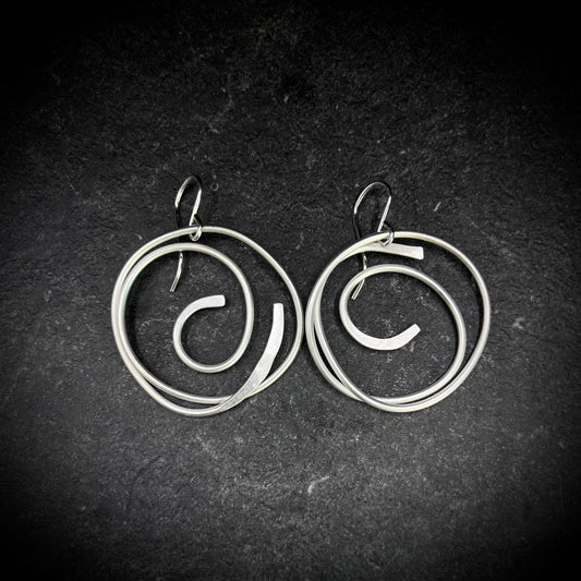 Silver Spiral Earrings
