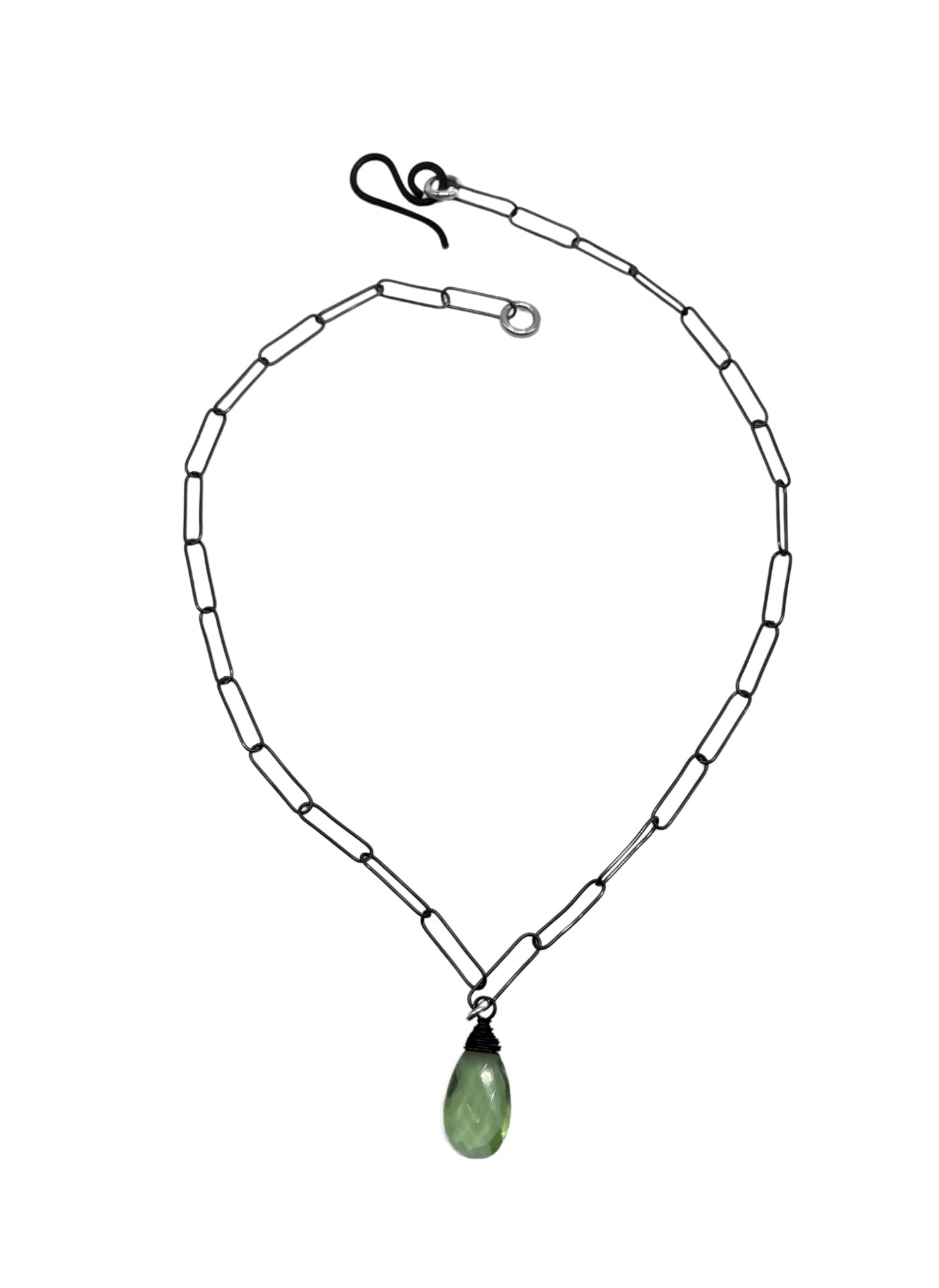 Green Amethyst Briolette Pendant