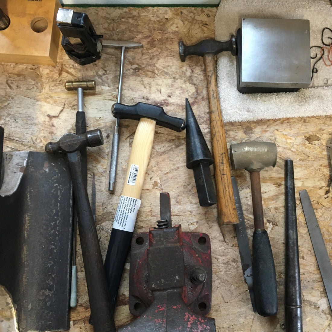 Photo of tools of the trade for a jewelry artist.