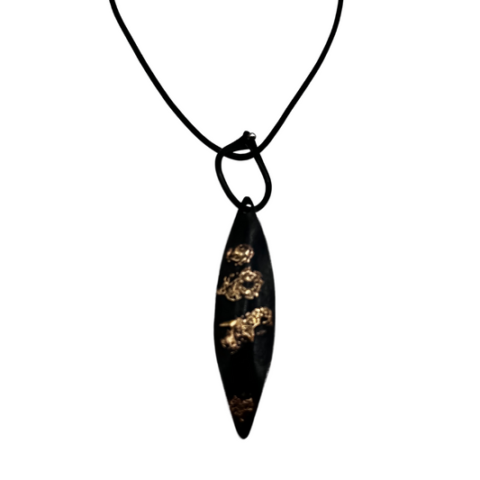 Black Pendant with Gold Accent