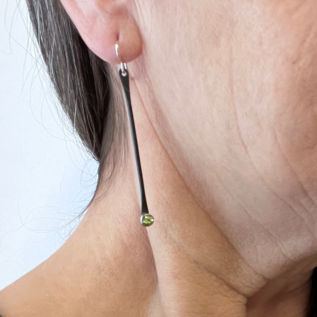 Increment Earrings with Peridot
