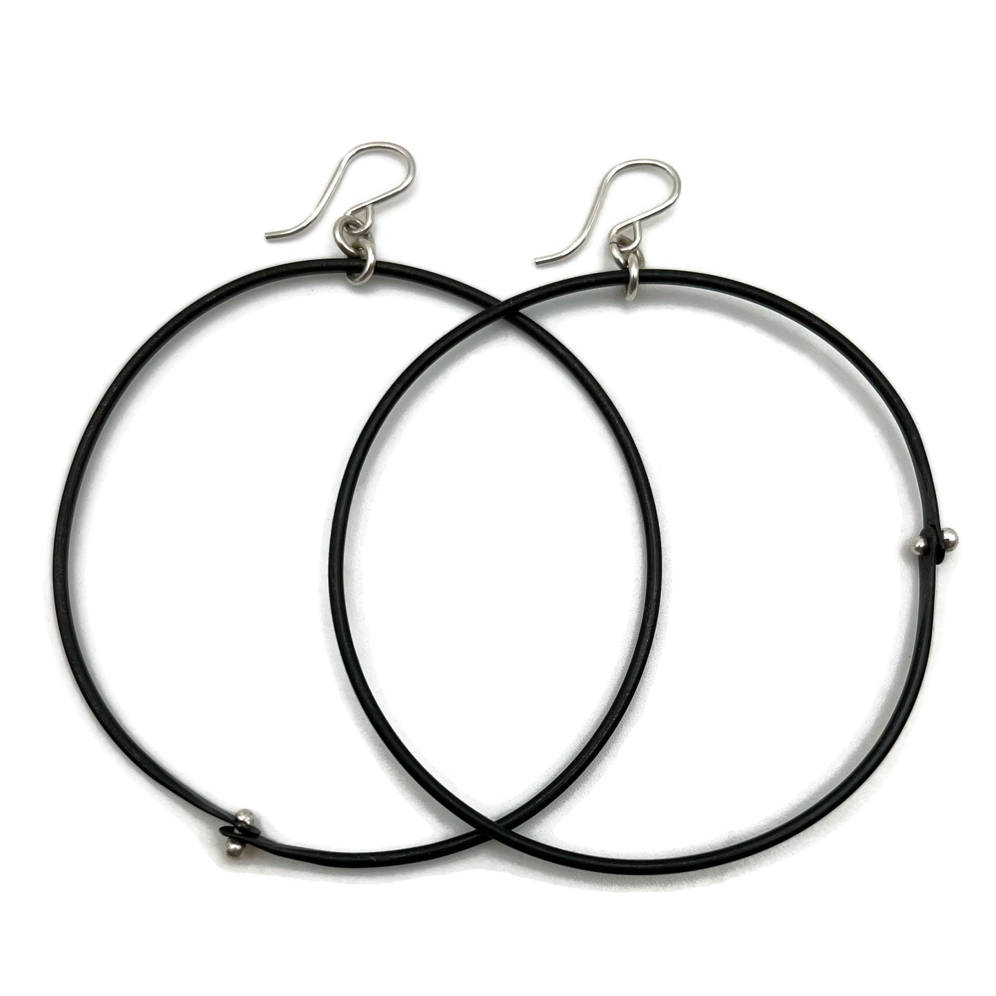 X-Large Black Hoop Earrings