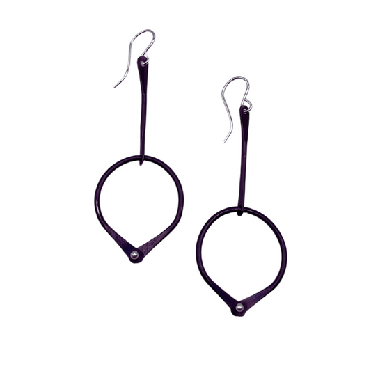 Long Oval Steel Earrings